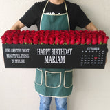 100 Red Roses in A long black box - calendar