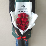 Graduation personalized 20 Red roses Bouquet