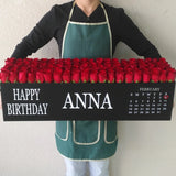 100 Red Roses in A long black box - calendar