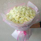 50 White Roses Bouquet Delivery