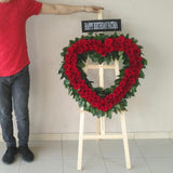 Heart shape roses arrangement