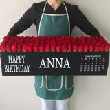 100 Red Roses in A long black box - calendar