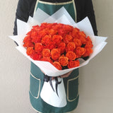 50 orange roses bouquet