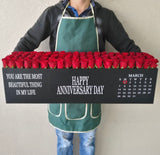 100 Red Roses in A long black box - calendar
