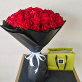 50 Red Roses Bouquet with Chocolate