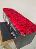 100 Red Roses in A long black box - calendar