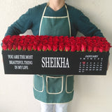 100 Red Roses in A long black box - calendar