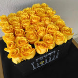 Deluxe Square Black box - Yellow roses ( Calendar )