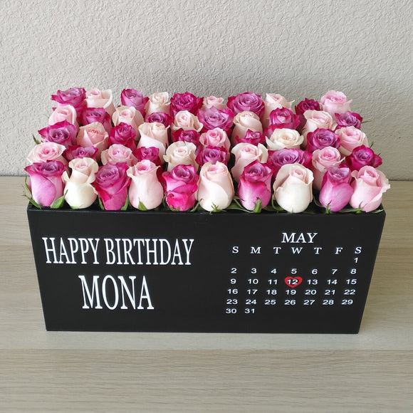 Assorted Roses box - Super deluxe - Calendar