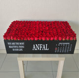 200 Red Roses in A Big long black box- Calendar