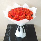 50 orange roses bouquet
