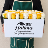 Yellow and white Roses box - Super deluxe