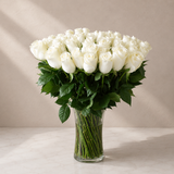 Classic White Roses Vase