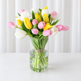 Mixed color tulips