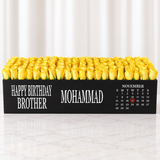 100 yellow Roses in A long box - Birthday