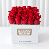 White Roses Box - Red Roses ( New Year )