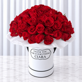 100 Roses in A White Round Box ( Personalized )