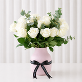White roses in a vase