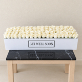 100 white Roses in A long box - white box