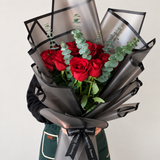 Red Roses Bouquet with eucalyptus