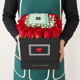 Flowers Box - Red Roses with chocolate