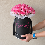 Black Round Box & Pink Roses