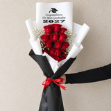 Graduation personalized 20 Red roses Bouquet