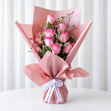 12 pink Roses Bouquet