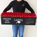 100 Red Roses in A long black box - Graduation