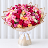 100 Stems of roses and baby roses bouquet