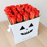 White Roses Box - Orange Roses - Halloween