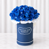 Blue Round Box & Blue Roses