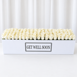 100 white Roses in A long box - white box