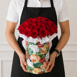 Colorful Box & Red Roses - Round