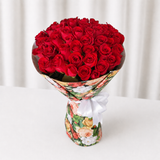 50 Red Roses Bouquet - Roses Delivery - colorful wrapping
