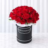Black Round Box & Red Roses - Father’s Day