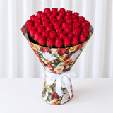 50 Red Roses Bouquet - Roses Delivery - colorful wrapping
