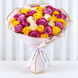 50 assorted roses bouquet