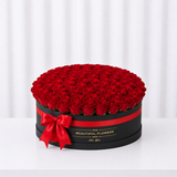 100 Red Roses - Large Round Box