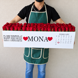 100 Red Roses in A long box