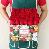 Red Roses in a Colorful Box - Deluxe - EID MUBARAK