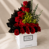 White Box - Red Roses arrangement