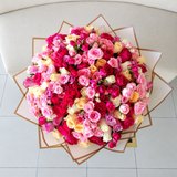 100 Stems of roses and baby roses bouquet