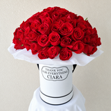 100 Roses in A White Round Box ( Personalized )