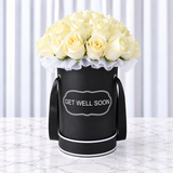Black Round Box & White Roses