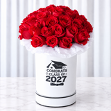 Red Roses Round box - Graduation