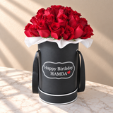 Black Round Box & Red Roses
