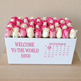 Pink and White Roses box - Super deluxe - Calendar
