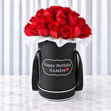 Personalised Flowers Box  (Round Roses Box)
