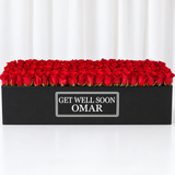 100 Red Roses in A long black box - Get Well Soon